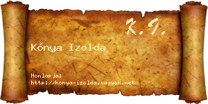 Kónya Izolda névjegykártya